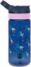 Детска пластмасова бутилка Cool Pack Bibby - С вместимост 420 ml от серията Blue unicorn — Z08670