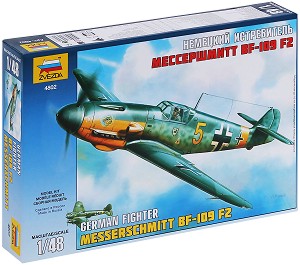 Военен самолет - Messerschmitt Bf 109 F-2 - Сглобяем авиомодел — Zvezda 4802