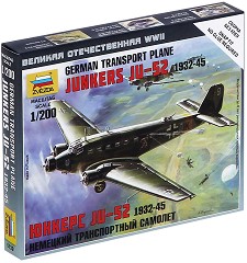 Немски транспортен самолет - Junkers JU-52 - Сглобяем авиомодел от серията "Великата отечествена война" — Zvezda 6139