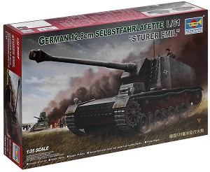 Немско самоходно противотанково оръдие - 12.8 cm L/61 "Sturer Emil" - Сглобяем модел — Trumpeter 00350
