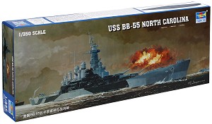 Военен кораб - USS North Carolina BB-55 - Сглобяем модел — Trumpeter 05303