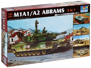 Американски танк - M1A1/A2 Abrams 5 в 1 - Сглобяем модел — Trumpeter 01535
