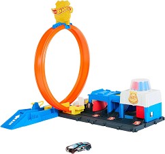 Писта с полицейски участък - Mattel - От серията Hot Wheels — JBM71