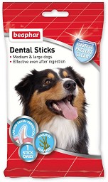 Дентални пръчици за кучета Beaphar Dental Sticks Medium and Large - Опаковка от 7 броя, за средни, големи и много големи породи