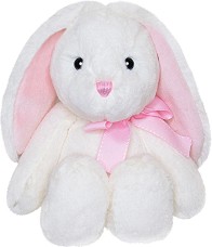 Плюшено кремаво зайче с панделка - Aurora - С височина 20 cm — 170962B