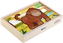 Джунгла - 4 пъзела от 12 части в дървена кутия — Andreu Toys 16460