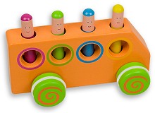 Дървено автобусче Andreu Toys - С отскачащи фигури — 16342