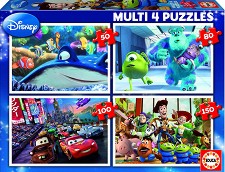 Анимационни герои на Pixar - 4 пъзела от 50