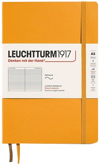 Тефтер с меки корици Leuchtturm1917 Medium - A5, с редове от колекция Rising Colors