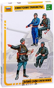 Съветски танков екипаж - Комплект от 4 сглобяеми фигури — Zvezda 3504