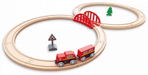 Дървено влакче с релси Figure 8 - HaPe - С аксесоари