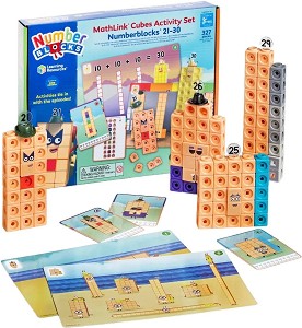 Кубчета за сглобяване Numberblocks MathLink - 327 части, с числата от 21 до 30 — Learning Resources HM96321-UK