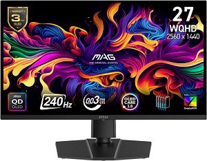  MSI MAG 271QP - 26.5", QD-OLED, 240 Hz, 16:9, 2560 x 1440, 0.03 ms, 2 x HDMI, DisplayPort, Adaptive-Sync - 