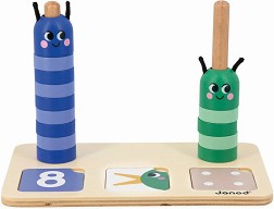 Дървена играчка за смятане Гъсеници - Janod — J05085