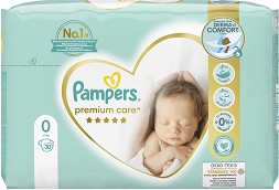 Пелени Pampers Premium Care 0 - 30 броя, за бебета под 3 kg - продукт