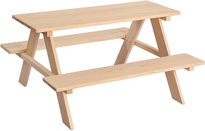 Дървена градинска масичка с пейки Kukka - 90 / 48.4 / 83.6 cm — KWP140
