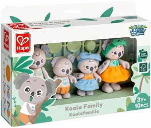 Семейство коали Green Planet - HaPe - Дървени фигурки за игра от серията Green Planet Explorers — E3528