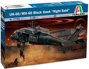 Военен хеликоптер - Sikorsky UH-60/MH-60 Black Hawk "Night Raid" - Сглобяем авиомодел — Italeri 2706