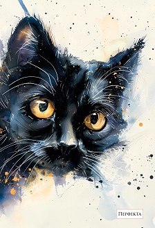 Тетрадка с широки редове - Формат A5 с 20 листа от колекция Котки акварел — pfP309