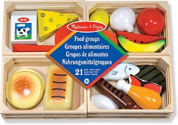 Дървени фигури за игра Melissa & Doug - Разпознай храните — 271