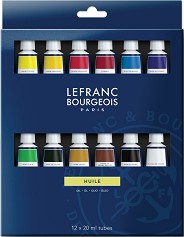 Маслени бои Lefranc & Bourgeois - 12 цвята x 20 мл