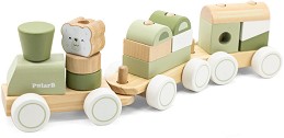 Дървено влакче за сглобяване Мече - Viga Toys - От серията PolarB — 44231