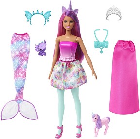 Кукла Барби с костюми 3 в 1 - Mattel - От серията Dreamtopia — HLC28