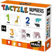 Тактилни числа - 9 пъзела от 2 части — Headu