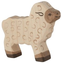 Дървена фигурка на агне - Holztiger — 80076