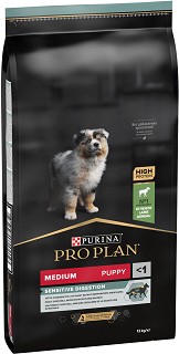 Суха храна за кучета с чувствително храносмилане Purina Pro Plan Sensitive Digestion Puppy Medium - 12 кг, с агнешко, за средни породи, от 6 седмици до 1 година