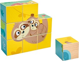 Дървени кубчета Диви животни - HaPe - 9 броя — 1461