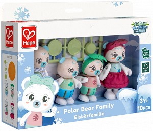 Семейство полярни мечки Green planet - HaPe - Дървени кукли и аксесоари — E3529