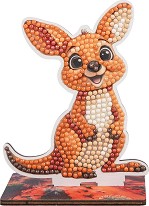 Декорирай сам фигурка на Кенгуру - Craft Buddy - Творчески комплект от серията Crystal Art