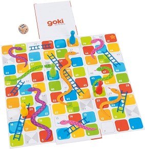 Змии и стълби - Детска състезателна игра — Goki 56636