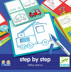 Нарисувай сам картинки - Arthur - Творчески комплект от серията "Step By Step" — Djeco DJ08321