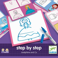 Нарисувай сама картинки - Josephine - Творчески комплект от серията "Step By Step" — Djeco DJ08320