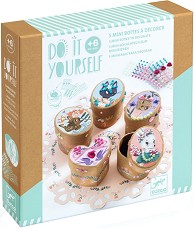 Декорирай мини кутийки за съхранение - Djeco - Творчески комплект от серията Do It Yourself — DJ07918