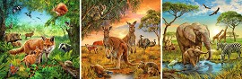 Животните по света - 3 пъзела от 49 части — Ravensburger 09330