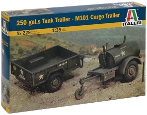 250-галонова цистерна и товарно ремарке - M101 - Сглобяем модел — Italeri 229