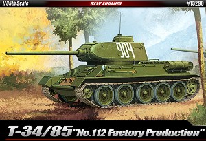 Танк - T-34/85 No.112 Factory Production - Сглобяем модел — Academy 13290