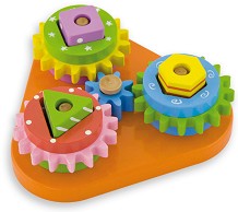 Дървена низанка Andreu Toys - Зъбни колела — 16346