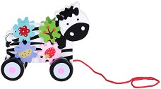 Дървена играчка за дърпане Andreu Toys - Зебра — 16360