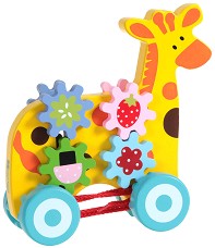 Дървена играчка за дърпане Andreu Toys - Жираф — 16361