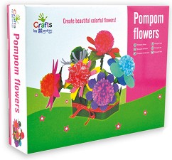Направи сама Andreu Toys - Цветя от помпони - Творчески комплект — 1240172
