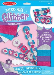 Направи сама Melissa & Doug - Блестящи гривни с брокат - Творчески комплект от серията Mess-Free Glitter — 9506
