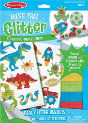 Направи сам блестящи стикери Melissa & Doug - Приключения - Творчески комплект от серията Mess-Free Glitter — 9501