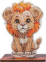 Декорирай сам фигурка на Лъв - Craft Buddy - Творчески комплект от серията Crystal Art