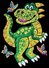 Декорирай сама с пайети Sequin Art - Динозавърчето Декстър - Творчески комплекти от серията Red — 1321