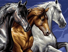 Нарисувай картина Sequin Art - Коне - Творчески комплект — 1040