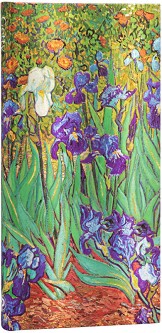 Тефтер Paperblanks - 9,5 × 18 см, с редове от колекцията Van Goghs Irises